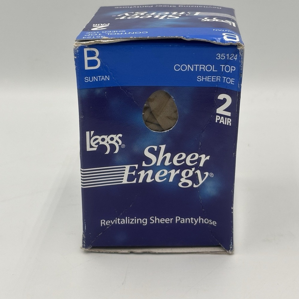 2-Pair L'eggs‎ Sheer Energy Size B Suntan 35124 Control Top Medium Support Leg